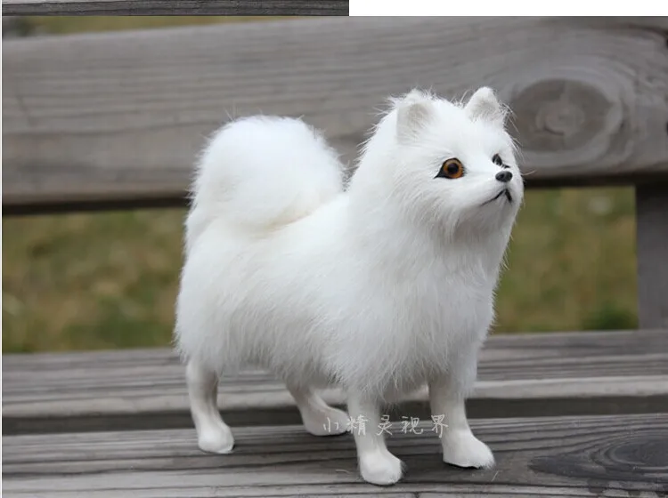 lovely genuine leather fabric dog model toy simulation Samoyed dog model toy about 24*20*8cm 1398