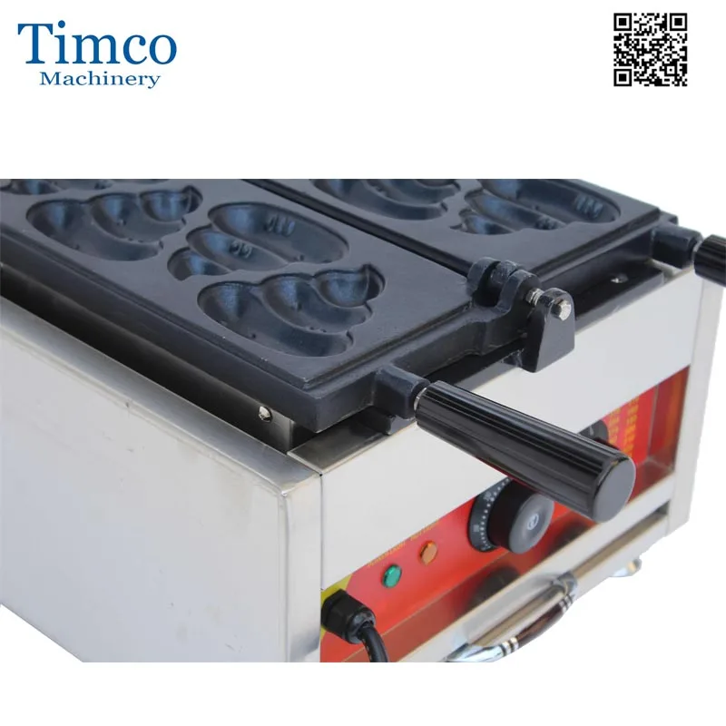 Timco queima de cocô forma waffle maker 6 pçs comercial elétrico 220v 110v antiaderente engraçado padeiro máquina