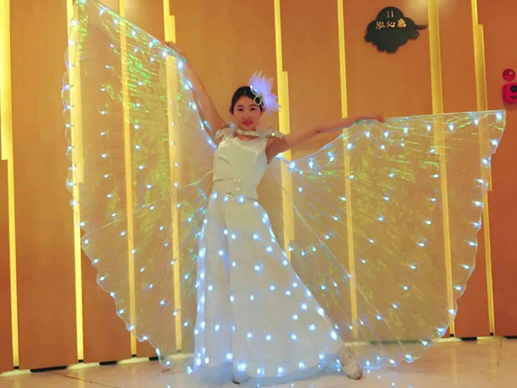 woman ballet butterfly dress with wings children\'s ballet skirt adult ballet dance cloak glow LED luminous dance costume