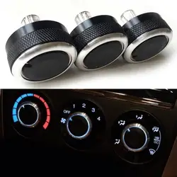 Car Styling Heat Control Knob Car Air Conditioning Knob AC Knob Aluminum Alloy Fit For Honda Old FIT 3Pcs Per Set Car Accessory