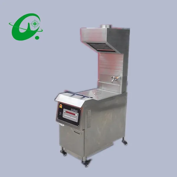 25L Gas deep fryer with range hood (With oil pump)  deep fried chicken machine air  pressure fryer stainless steel