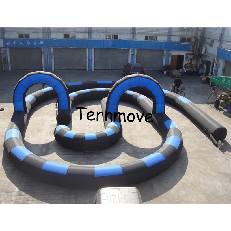 inflatable circuit racing track for sporting events, inflatable race track Kids play outdoor sports games go kart race track