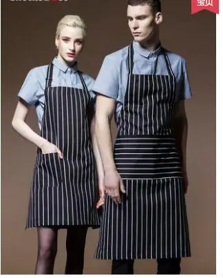 Chef apron Korean version of men and women kitchen cooking waist home half-length apron short waiter work apron custom