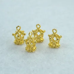 ネックレスペンダント,15個,ゴールドカラー,王冠,ジュエリー,手作りの工芸品,DIY,18x13mm,n203