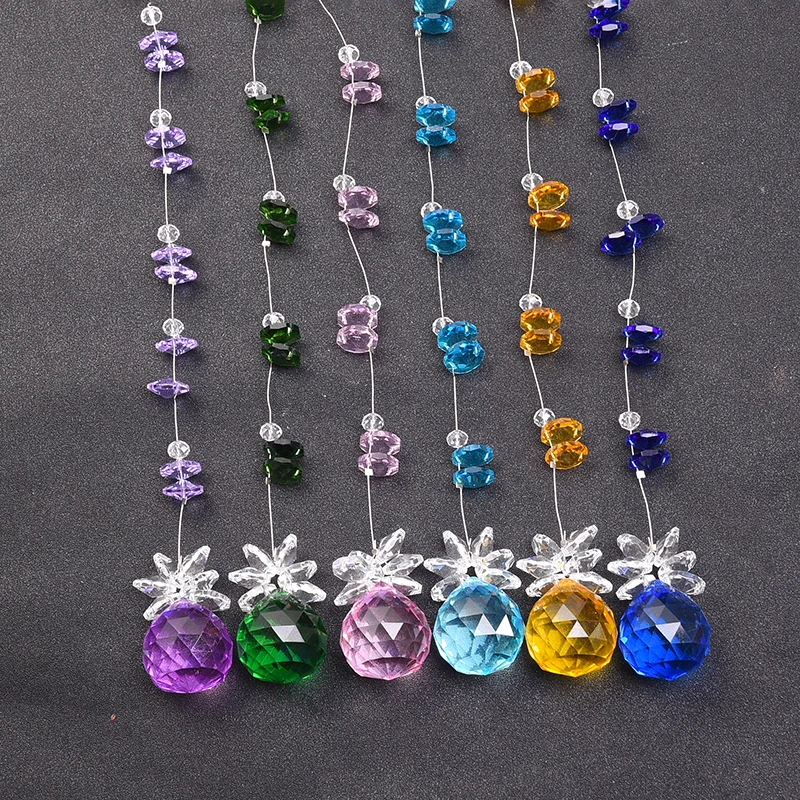 6PCS Chandelier Crystals Ball Prisms Rainbow Octogon Beads Chakra Suncatcher Home Wedding Decoration