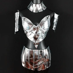 Jazz Dance Costumes Silver Sequin Costume Pole Dance Clothing Dj Ds Gogo Singer Nightclub Stage Outfits Dancewear Women DNV10295