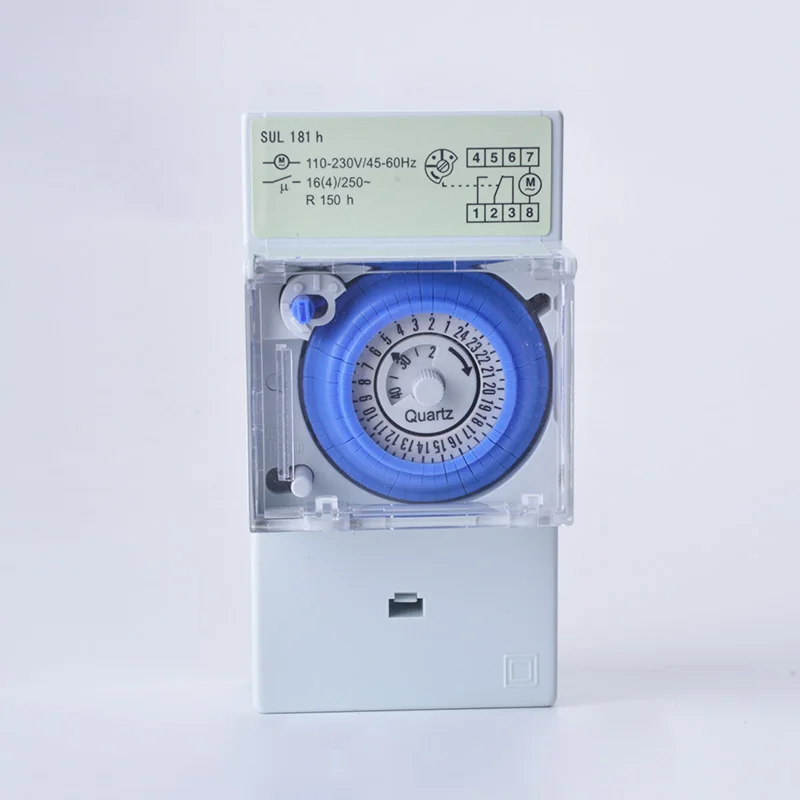 SUL181H Mechanical Timer 24 hours Time Switch Relay Electrical Programmable Timer 24 hour Din Rail Timer Switch