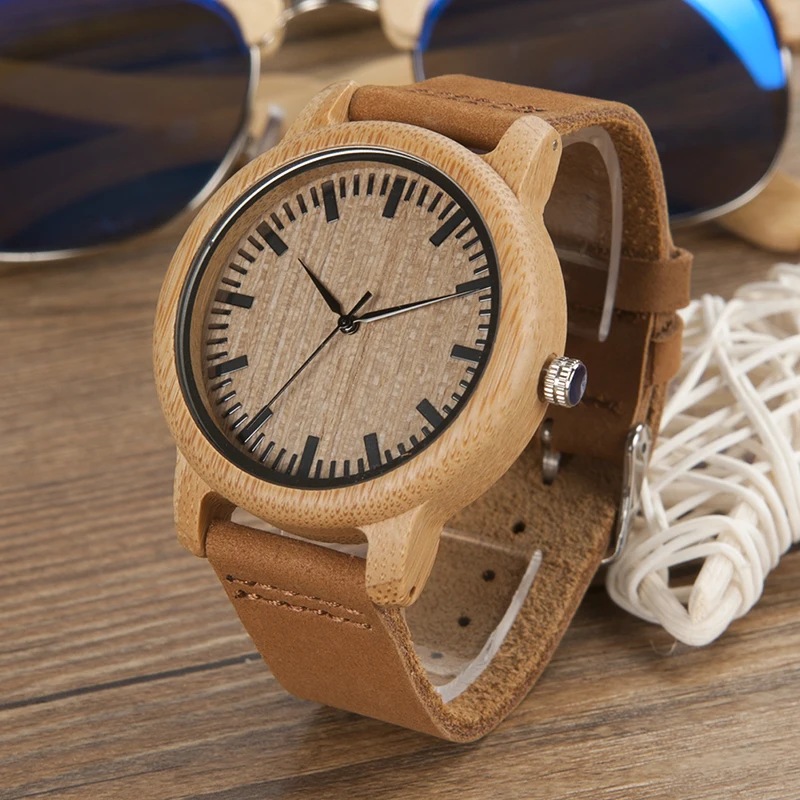 BOBO BIRD Mens Watches Top Brand Luxury Women Watch Wood Bamboo Wristwatches with Leather Strap Customized DROP SHIPPING