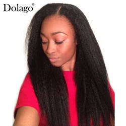 Kinky Straight Hair Brazilian Hair Weave Bundles Natural Color Coarse Yaki Human Remy Hair Extension Dolago 2 Or 3 Bundles