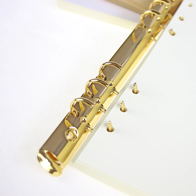 1Pc A7 2 Holes Gold Metal Spiral Binder Stainless Steel Binder File Folder Clip Loose-leaf Ring Binder Clip For Notebook Diary