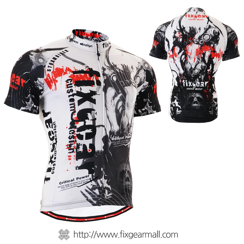 Long-lasting Full Technical Graphic Men`s Short Sleeves Cycling Jerseys Breathable Comfortable-fitting MTB Bike Bicycle Tops Tee