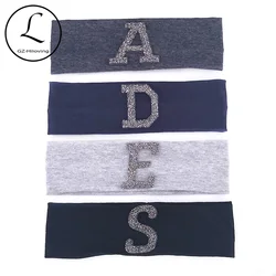 Personailzed Baby Boys Girls Rhinestones 3D letter Headbands Kids Childs 2019 Summer Casual Cotton Hairbands Headwrap School