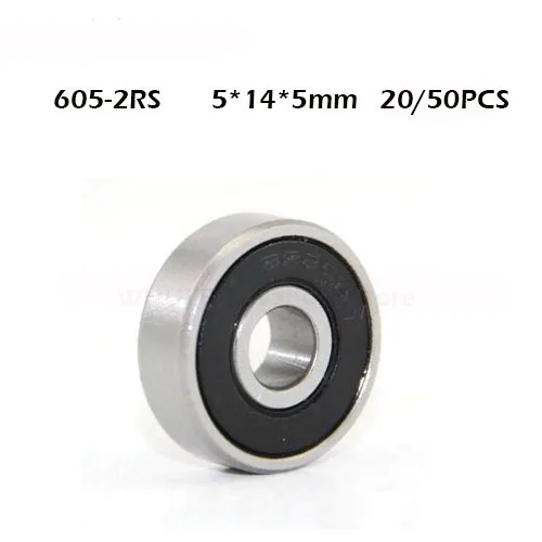 

20/50PCS 605RS Steel Bearing 5*14*5 mm ABEC-1 Industry Motor Spindle 605rs Ball Bearings 3NC 605RS