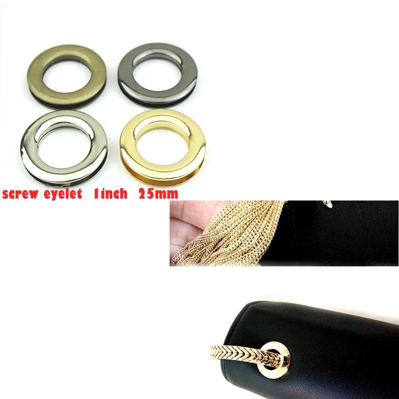 25mm 1 inch Metal screw round O eyelet Bag Buckles Eyelet Screw Grommet Die Casting O Ring Eyelets DIY Sewing Bag Accessories
