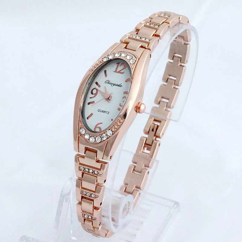 Hot Popular Casual Lady Women\'s Fashion Watches Girl Rose Gold Stainless Steel Watch Bracelet Luxury Dress Quartz Wristwatch O80