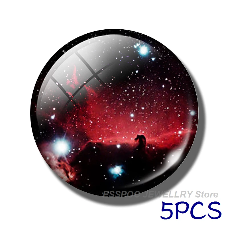 5 teile/satz Erde Mond Sterne Planeten Glas Cabochon 25mm Handgemachte Nebula Galaxy Schmuck Machen Anhänger Zubehör Liefert