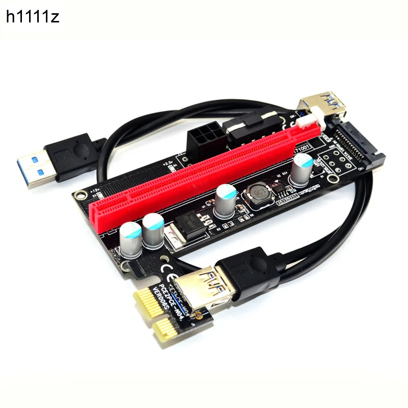 

009s 1x to 16x PCI Express Riser Card PCI-E Extender USB3.0 Cable dual 6pin 4pin molex SATA to 6Pin for ETH Bitcoin Mining Miner