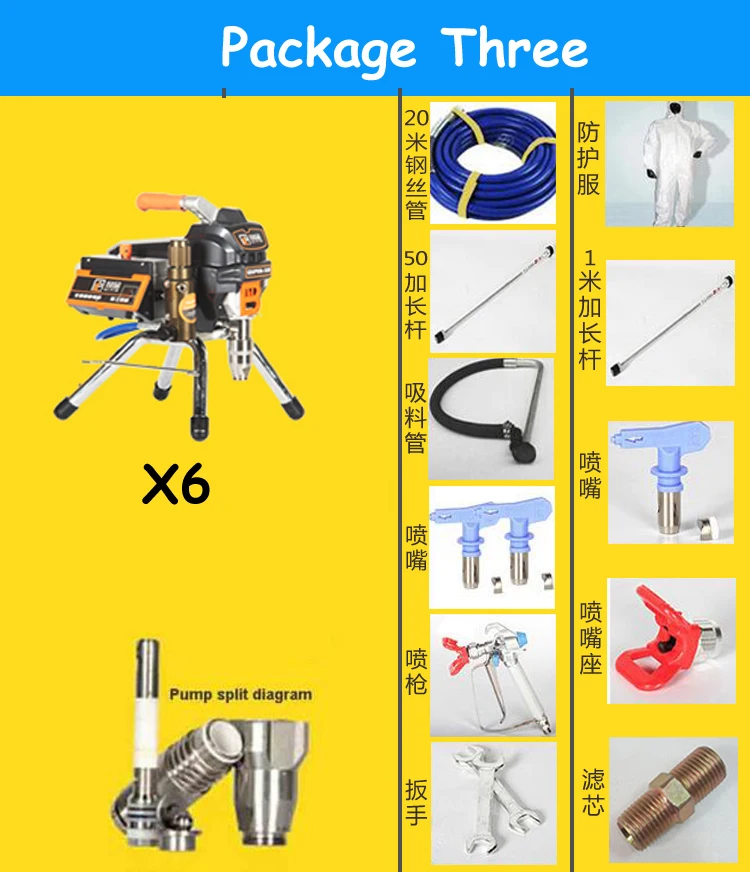 3.2L Airless Paint Sprayer X6 Professional Airless Spray Gun 3200W 220V/110V High Pressure Airless Painting Machine Spraying