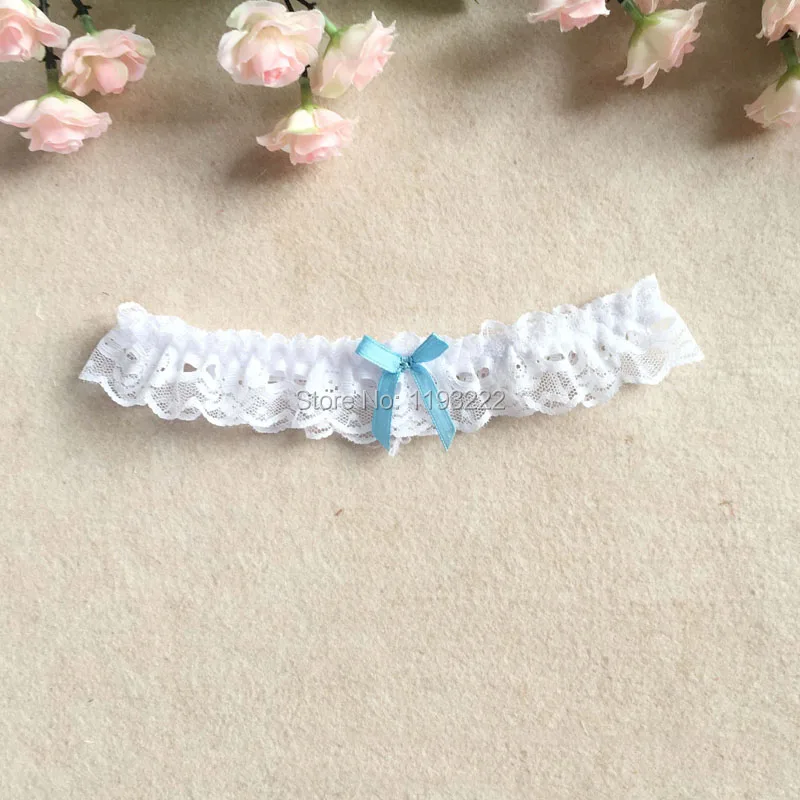 Wholesale Women Girl Princess Cosplay Wedding Party Bridal Lace Floral Blue Leg Ring Loop Stocking Garter Belt