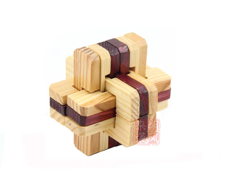 New  Classic IQ 3D Wooden Interlocking Burr Puzzles Wood Hear Lock Hanoi Tower Mind Brain Teaser Game Toy for Adults Children