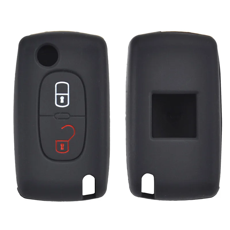 AX For Peugeot 308 207 307 807 Citroen C3 Picasso C-Crosser C4 Dispatch C8 2 Button Silicone Car Remote Key Fob Cover Case