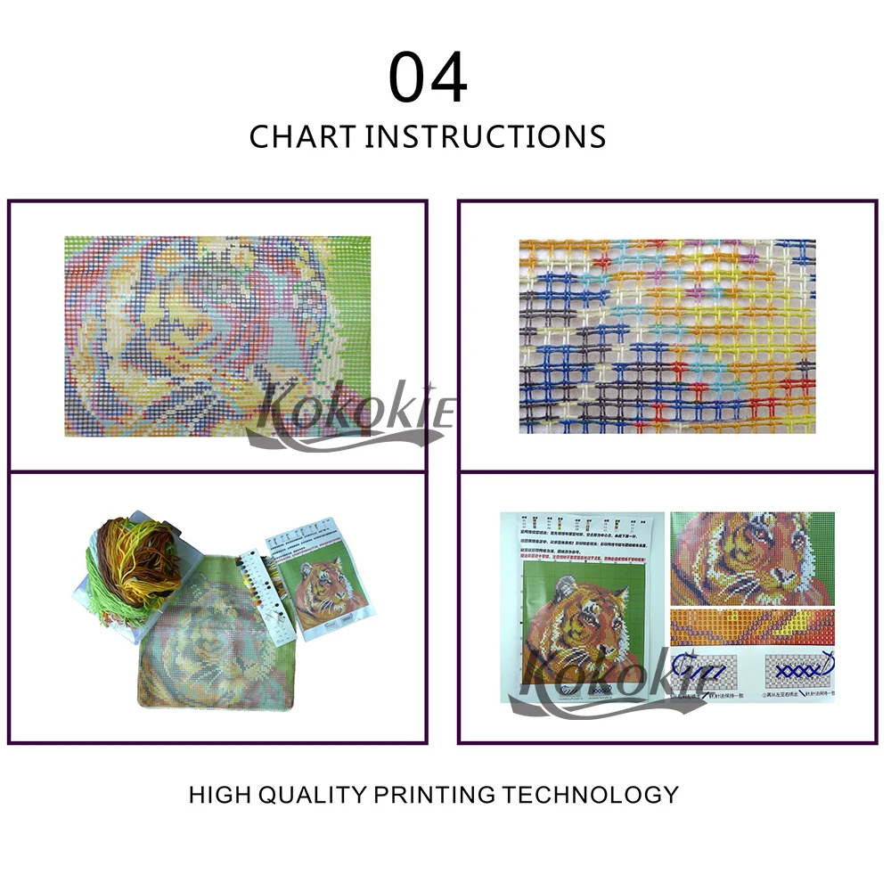 Diy cross stitch kits For Embroidery kit flower pattern cushion handmade embroider Needlework kits diy knitting needles kit