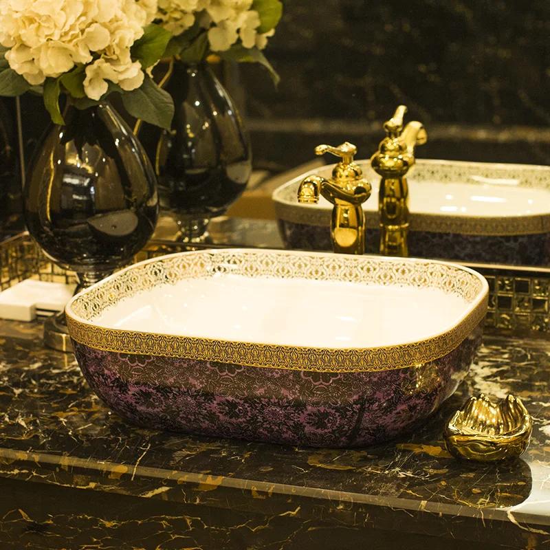 

China Procelain wash basin sink Lavabo ceramic art sinks Countertop wash basin ceramic bathroom sinks bath basin oval