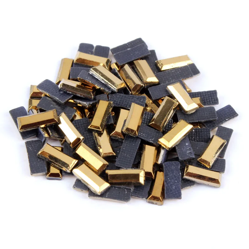 Hotfix stone Strip shape 3x7MM 300pcs/lot Mine Gold Hotfix Rhinestone for Cloths Adornment DIY accessories free shipping