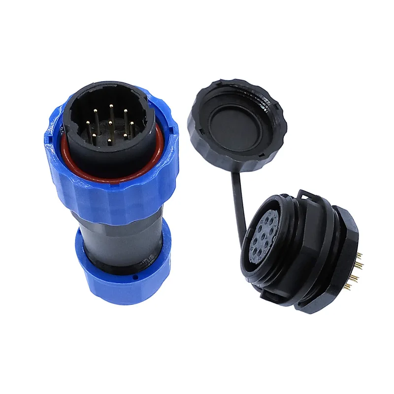 SP20 Straight waterproof connector 2 pin 3/4/5/6/7/8/9/10/12/14Pin IP68 Industrial cable connector