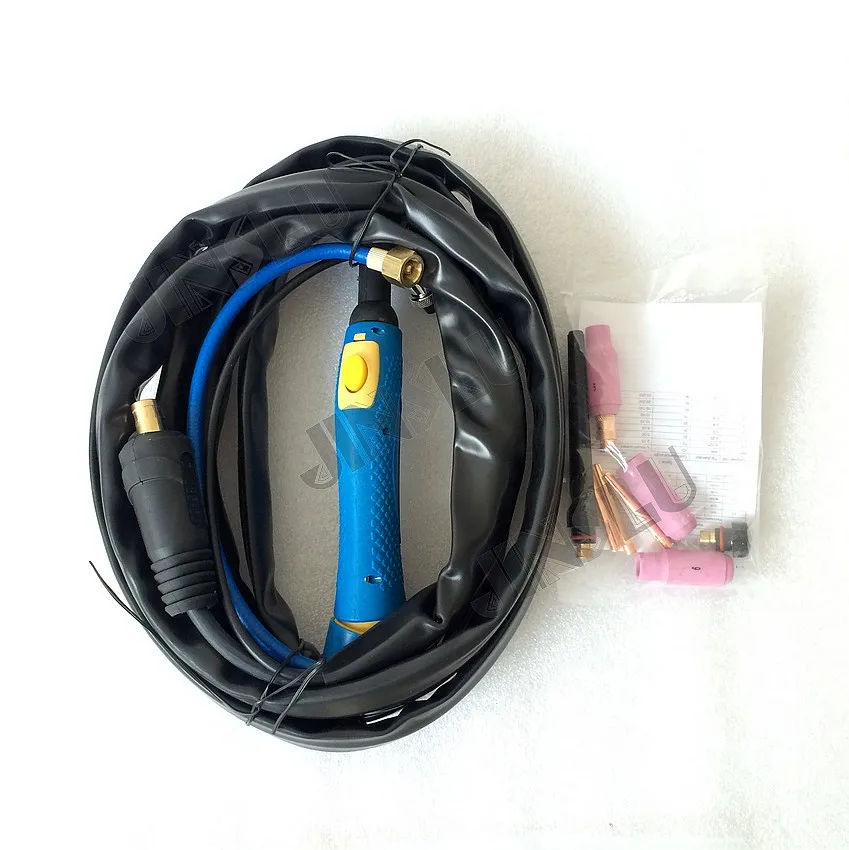 WP-26 WP26 Air Cooled Tig Welding Torch 4M Blue Handle Power & Gas Hose Separated