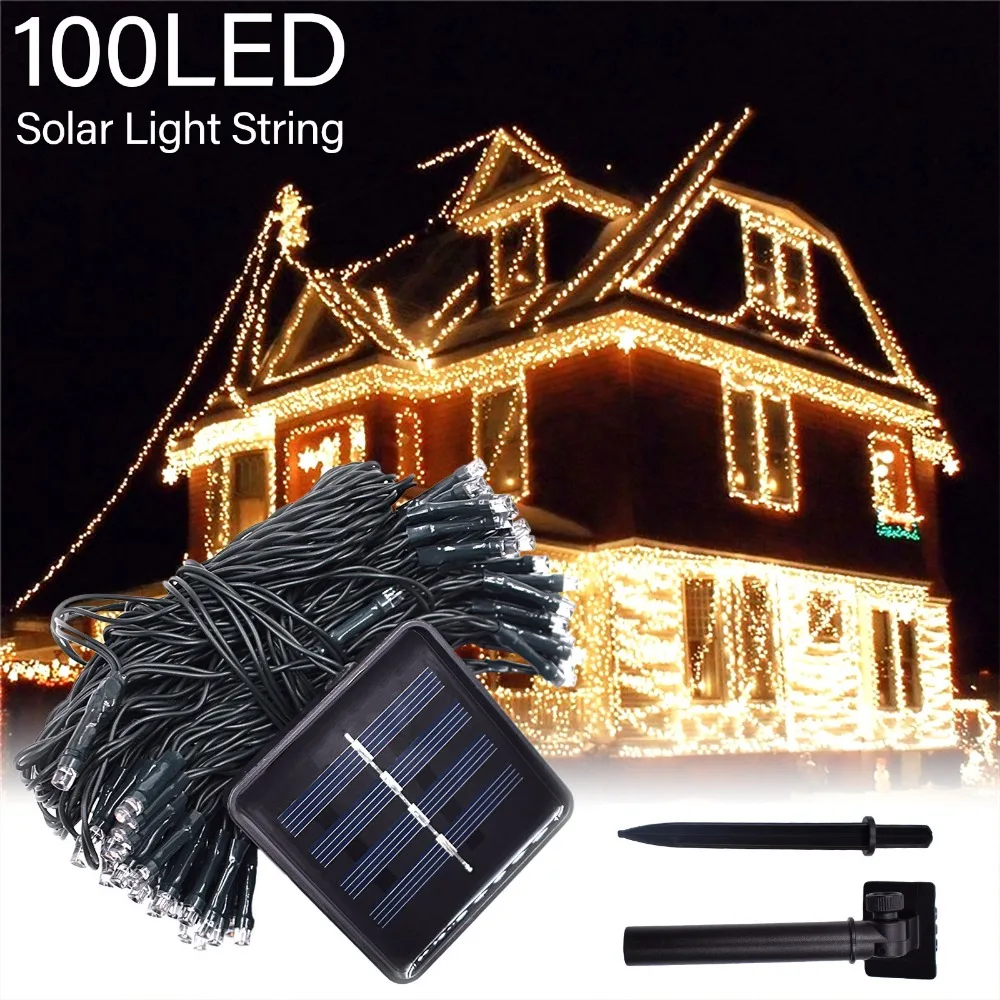 50/100/200 Led Solar Fairy Lights Outdoor Waterproof Street Garland Houses Christmas Garden Decorations String Light Strip