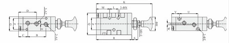 Valve pneumatique de haute qualité, vanne manuelle 1/2 ", deux positions, cinq ports