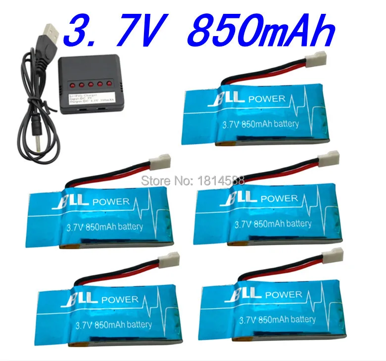 5 pçs 3.7v 850mah syma x5sw x5sc x5s X5SC-1 rc bateria com 5 in1 carregador conjunto para zangão quadcopter