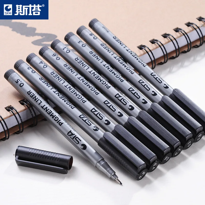 STA 1pcs Liner Pen Waterproof Pigma Micron Sketch Marker Brush Pens Drawing Lines Dessin Manga Fineliner Art Markers Stationery