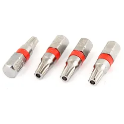 UXCELL 4pcs 4.4mm T25 Torx Screwdriver Screw Driver Magnetic Screwdriver Bit Star Bit Set Repair Tools Drill Bit Power Hand Tool