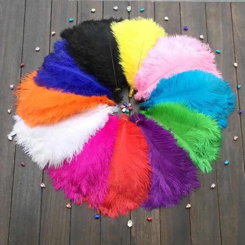 

Factory wholesale High quality 50pcs10-12 inches 25-30cm natural ostrich feathers a variety of color choices wedding