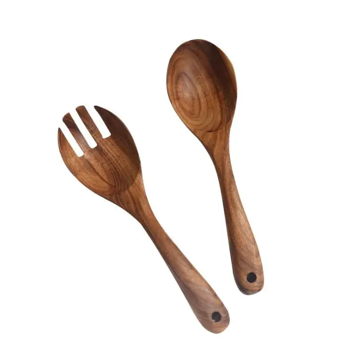 Large Wooden Fork Spoon Set, Kitchen Cooking Tools Fruit Vegetable Tools Salad Stirring Set Wood Kitchen Utensils SN1458