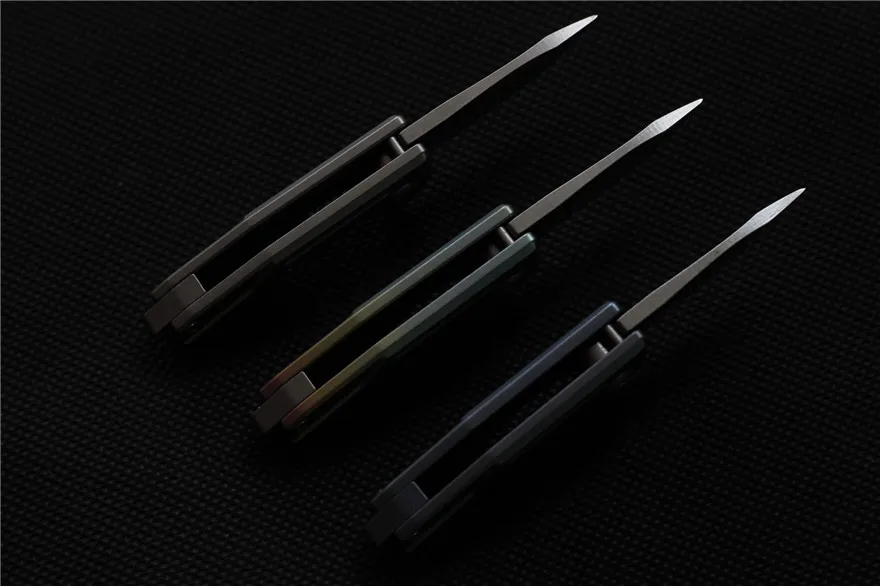 MK Mini พับมีดไทเทเนียมอัลลอยด์ D2ใบมีดการล่าสัตว์กลางแจ้งแบบพกพามีดยุทธวิธีมีด EDC เครื่องมือ