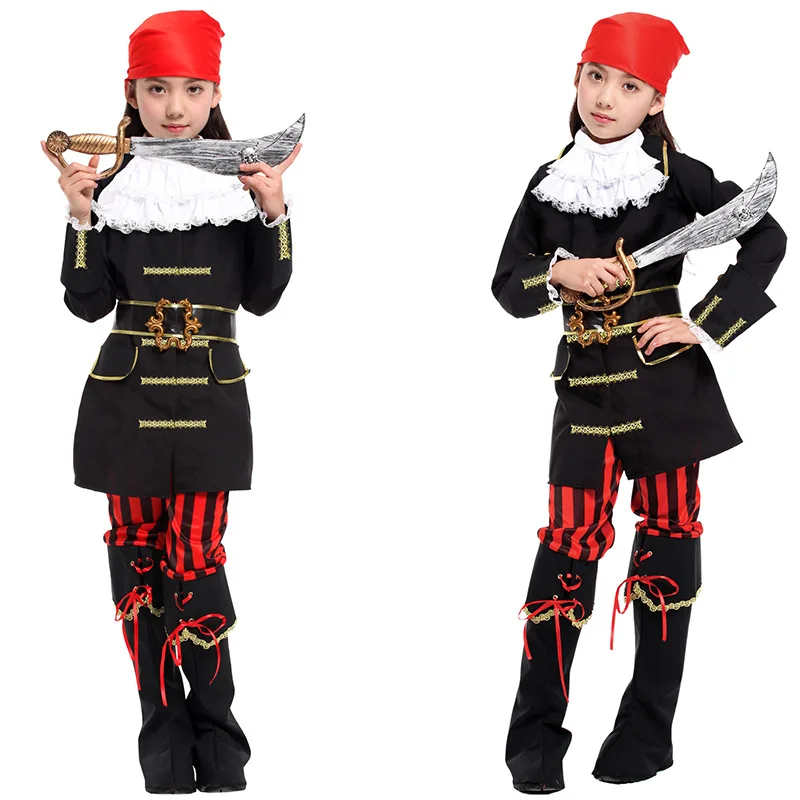 Kids Caribbean Somali Pirate Girl Costume New Year Christmas Carnival Halloween Children Fancy Dress Princess Cosplay Clothes