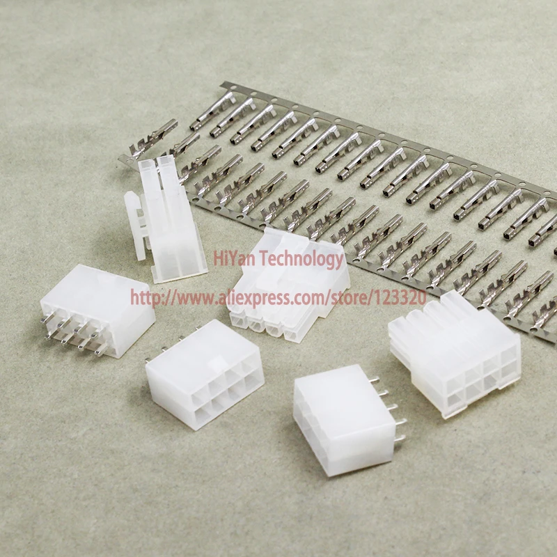 (25sets/lot) Molex 4.2MM 8Pin 2*4Pin Pitch:4.2MM 180 degree 5566 Wafer + 5557 terminals + 5557 Housing Molex4.2-8P