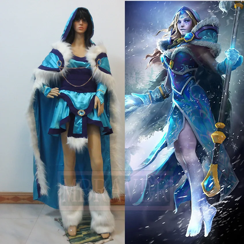 Dota 2 Crystal Maiden nuevo disfraz de Cosplay uniforme de fiesta de Navidad de Halloween hecho a medida en cualquier tamaño