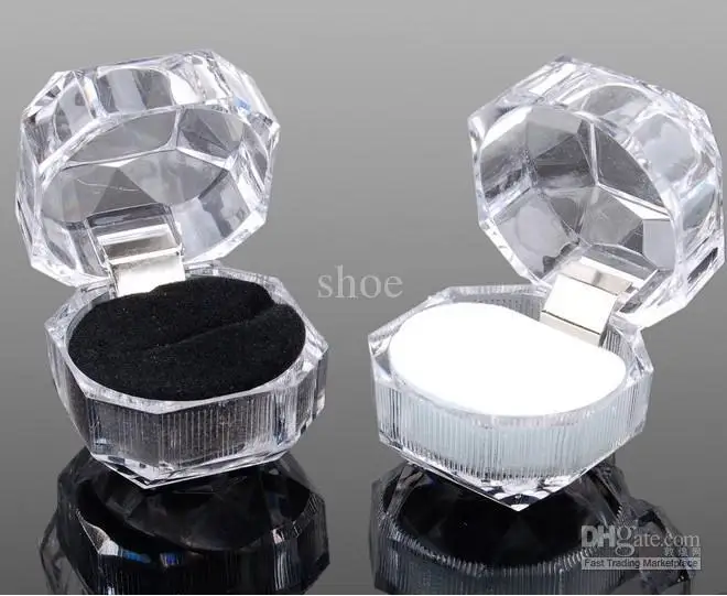 100pcs/Lot organic glass rings box size 4cm (1.6