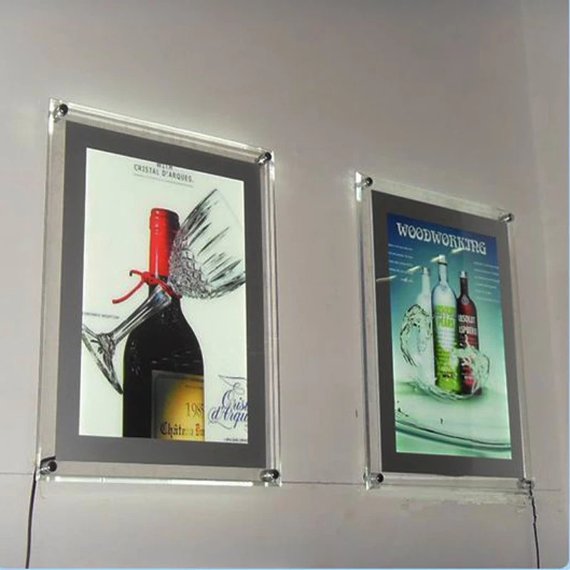 

LED Lightbox Displays for Real Estate Agent, Single Sided Poster Frames, Illuminated Wall Displays, YWLPD-011, A4