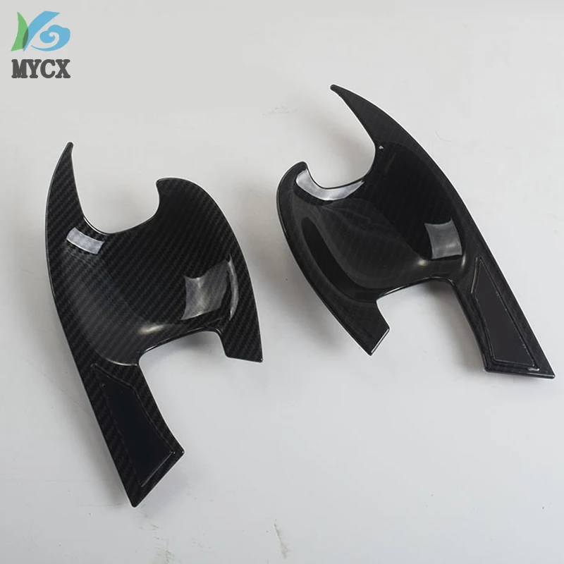 

2PCS/Set ABS Chrome Carbon Fiber Car Outer Door Handle Cover Door Bowl Protection Covers Sticker for Toyota CHR C-HR 2016-2020