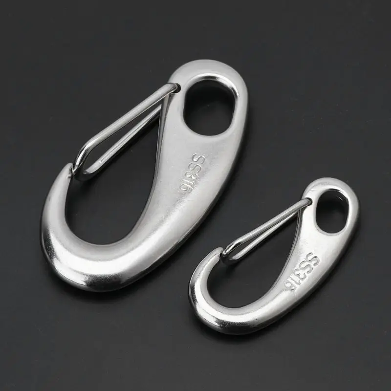 OOTDTY Stainless Steel Egg Spring Hook Clip Quick Link Carabiner Spring Buckle image 5