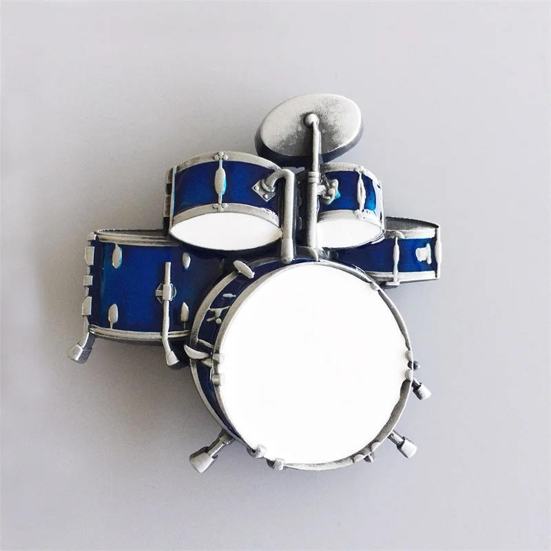 New Vintage Style Blue Enamel Drum Kit Music Belt Buckle Gurtelschnalle Boucle de ceinture BUCKLE-MU011BL also Stock in US