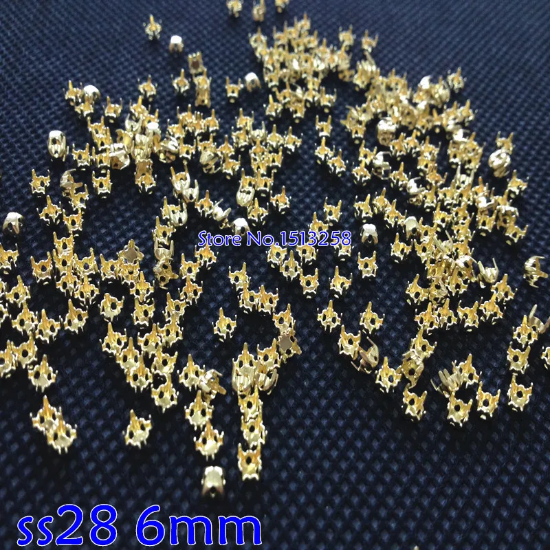 

1440pcs/lot 6mm ss28 Round Hollow Gold Metal Claw For Assembling Rivoli Fancy Stone Setting,Acrylic Round Stone