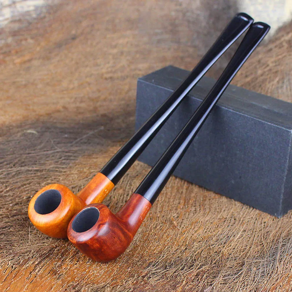 RU-NewBee 10 Smoking Tools Handmade Briar Wood Polo Smoking Pipe Small Long Stem StraightTobacco Pipe for Reading Factory modern