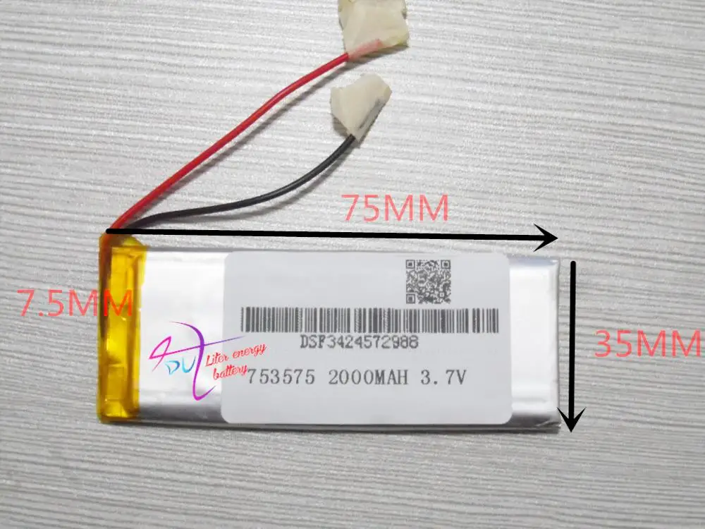 аккумулятор для планшета, полимерная литиевая батарея 3,7 В 753575   MP3 GPS MP4 продукты безопасности мобильных устройств Bluetooth