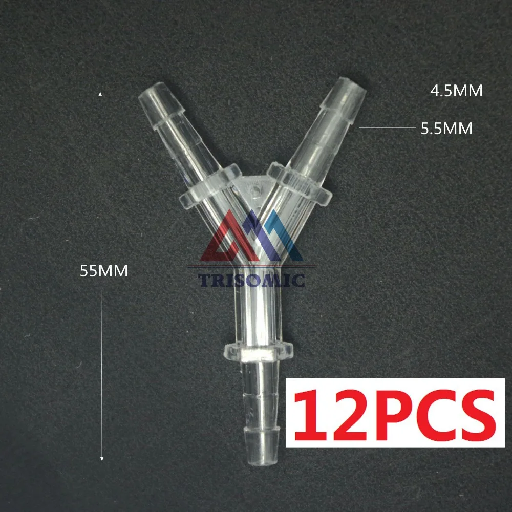 12 штук 4,5 мм Y tpye equant коннектор равный трубный Столярный материал GPPS пластиковый фитинг аквариум для аквариума
